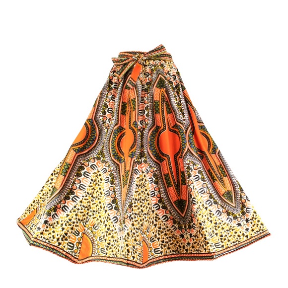 Long Maxi Dashiki Skirt Cotton One Size Boho & Hippie Skirt African Print Skirt - Picture 9 of 9